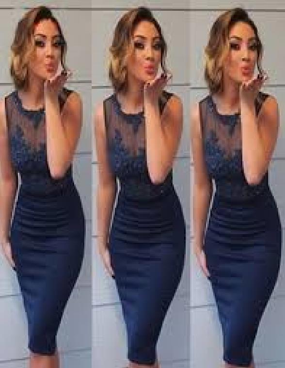 Sheath Blue Applique Straps Knee Length Homecoming Dresses