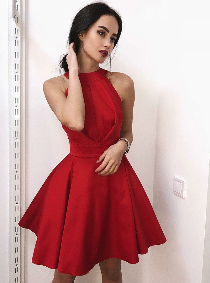 Copy of Pink Spaghetti StraRed Round Neck Backless Homecoming Dresses, Hoprom Copy of Pink Spaghetti StraRed Round Neck Backless Homecoming Dresses, Hoprom