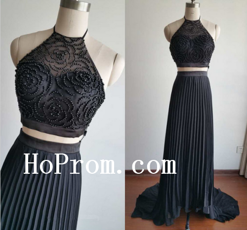 Black Prom Dresses,Halter Prom Dress,Long Evening Dress