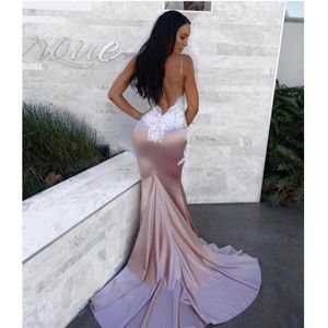 Spaghetti Straps Mermaid Prom Dresses Long Daydream Dress Pink Evening Dresses