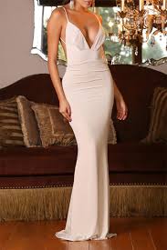 Spaghetti Straps A Low Back Drop Oyster Back Knot Evening Dresses Prom