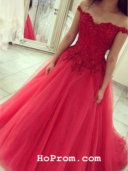 A Line Lace Prom Dress Red Lace Evening Dresses Formal Dress