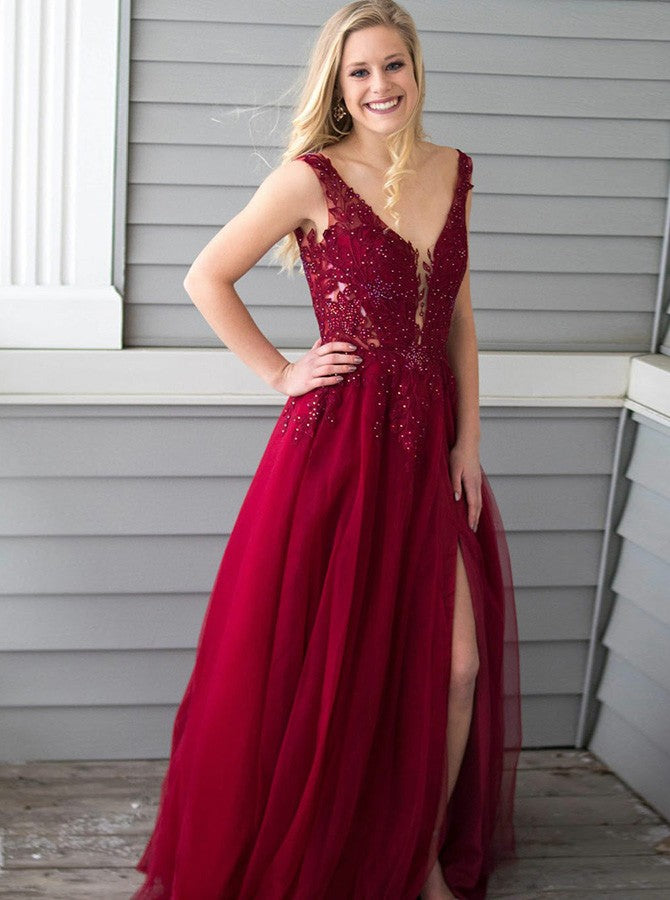 Lace Off The Shoulder Straps Red Prom Dresses Elegant Evening Dresses