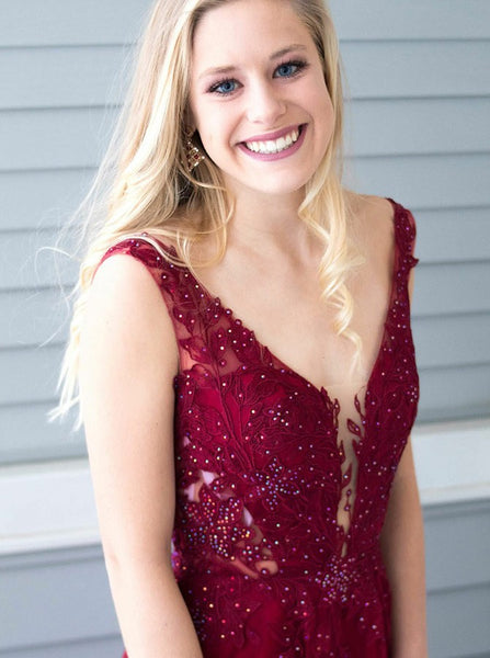 Lace Off The Shoulder Straps Red Prom Dresses Elegant Evening Dresses