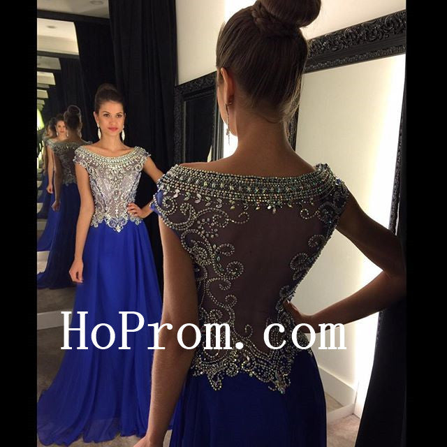 Pink Blue Prom Dresses,See Through Prom Dress,Evening Dress