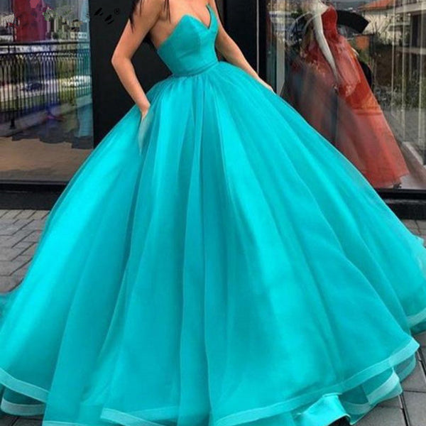 Simple Backless Prom Dresses Sweetheart Tulle Sleeveless Evening Dress