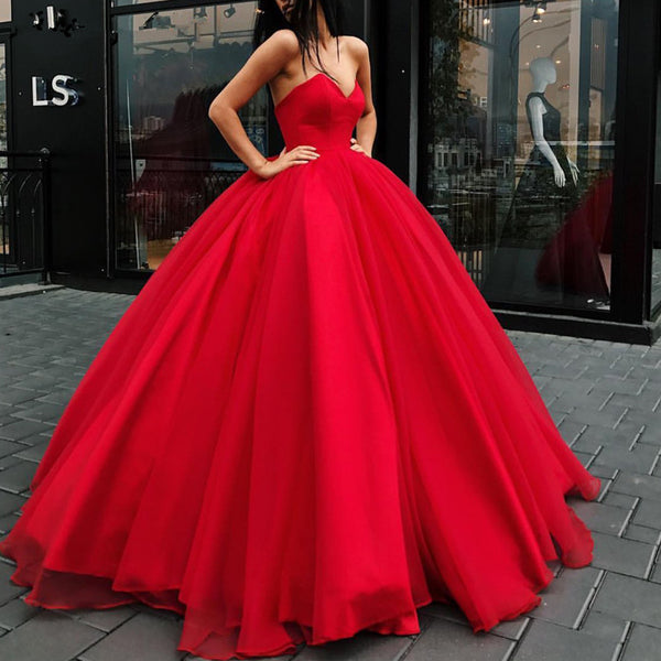 Simple Backless Prom Dresses Sweetheart Tulle Sleeveless Evening Dress