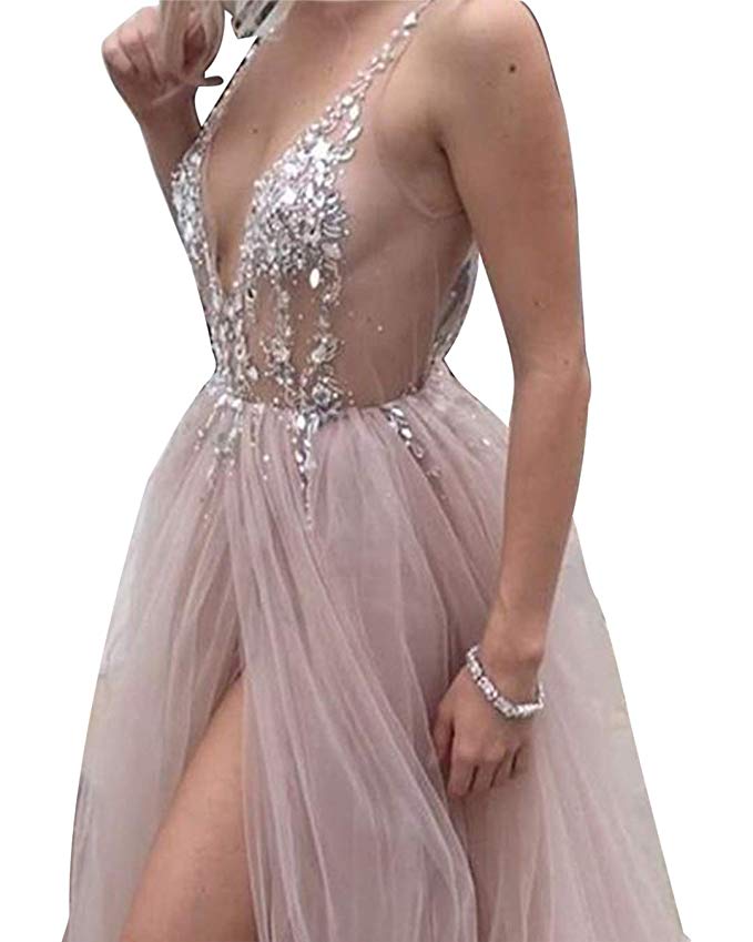 sachin and babi light blue dress A Line V Neck Backless Green Velvet Long Prom Dresses, Backless Green main image 1