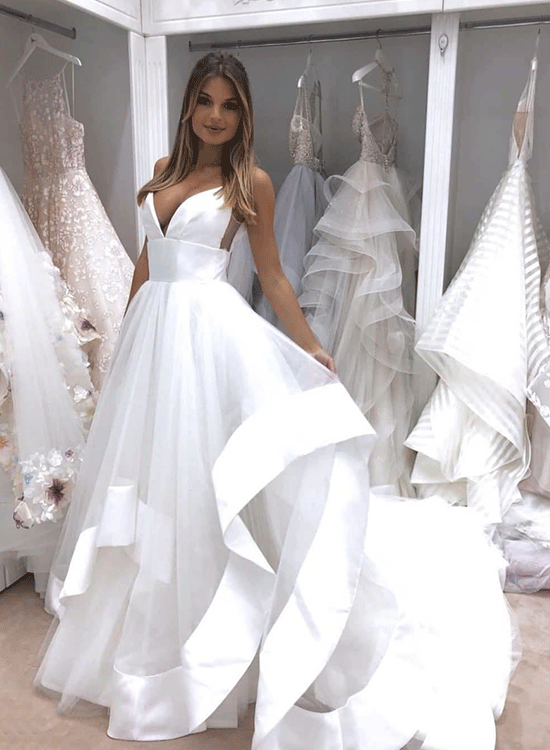Affordable long white dresses shop