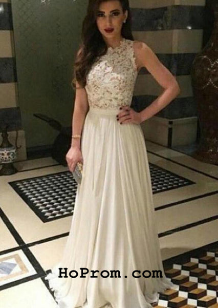 Lace Top Prom Dresses White Prom Dress Lace Evening Dress