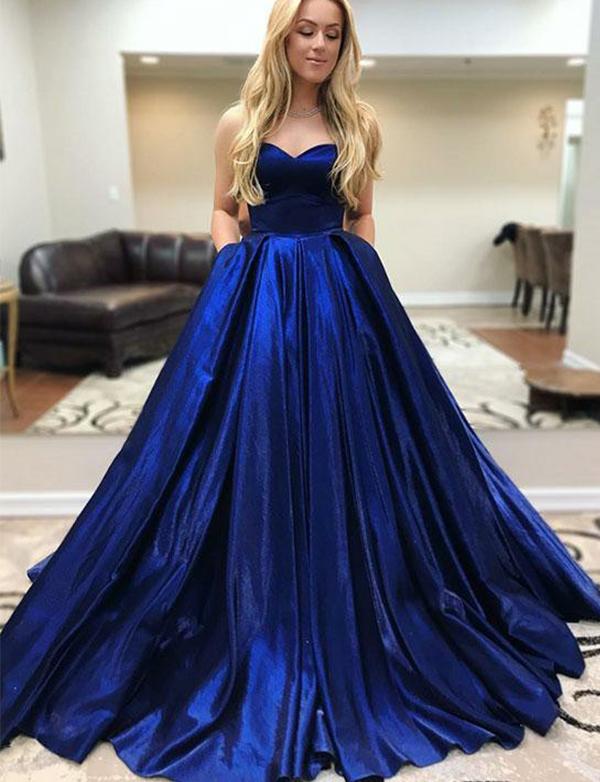 Elegant Stain Strapless Royal Blue Prom Dresses Evening Dresses With P Hoprom Elegant Stain Strapless Royal Blue Prom Dresses Evening Dresses With P Hoprom