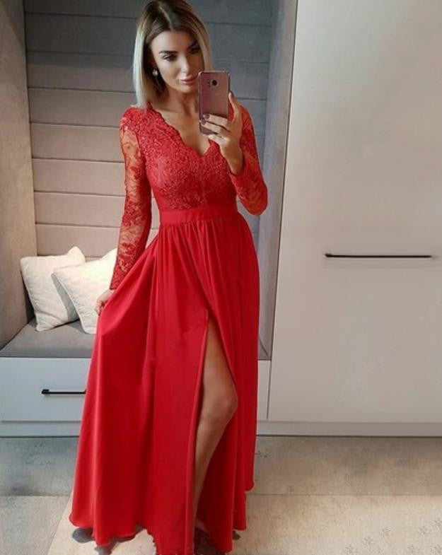 open lace back dress Wine Red V Neck Satin Maxi Dress & Reviews - Wine Red - Dresses main image 0