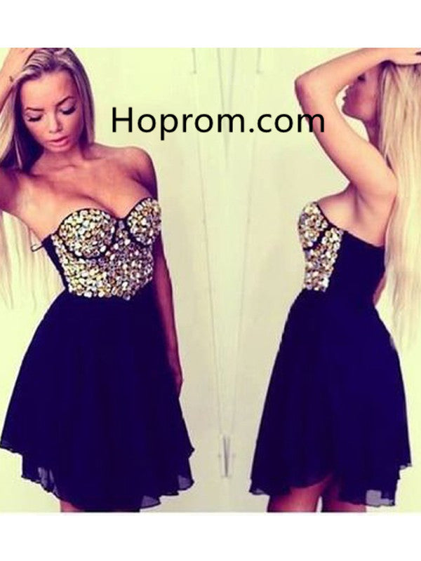 Sleeveless Sweetheart Beading Chiffon Short Homecoming Dresses