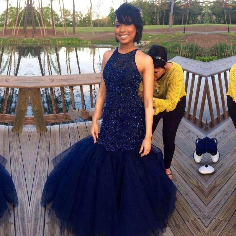 Mermaid Navy Blue Prom Dresses,Long Prom Dress,Evening Dress Hoprom Mermaid Navy Blue Prom Dresses,Long Prom Dress,Evening Dress Hoprom
