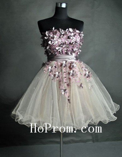 Beaded Short Prom Dresses,Strapless Prom Dress,Evening Dress