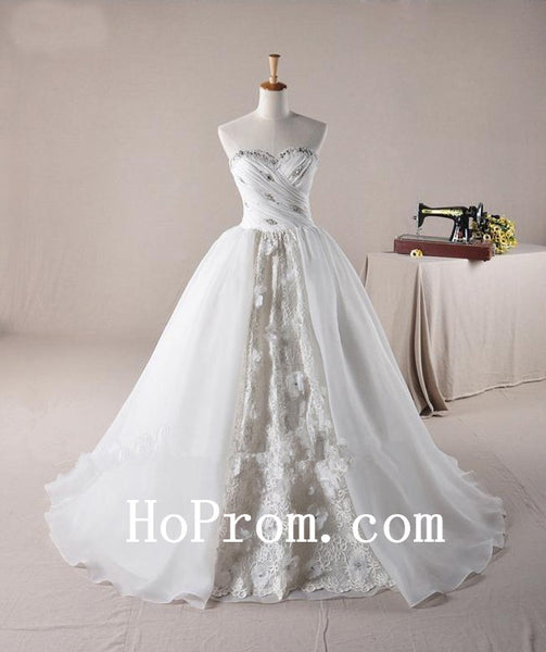 Elegant White Wedding Dresses,Floor Length Prom Dress,Evening Dress