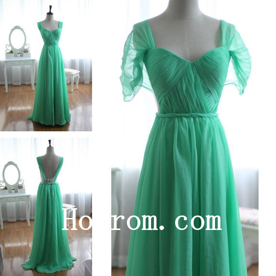 Green Chiffon Prom Dresses,Simple Prom Dress,Evening Dress