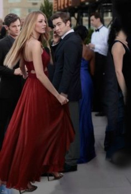 Serena van der woodsen burgundy dress cheap