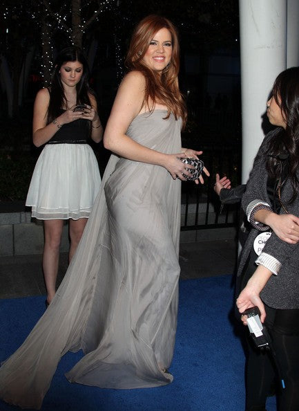 Gray Khloe Kardashian Strapless Dress Ruched Prom Celebrity Formal Dress People's Choice Awards Plus Size