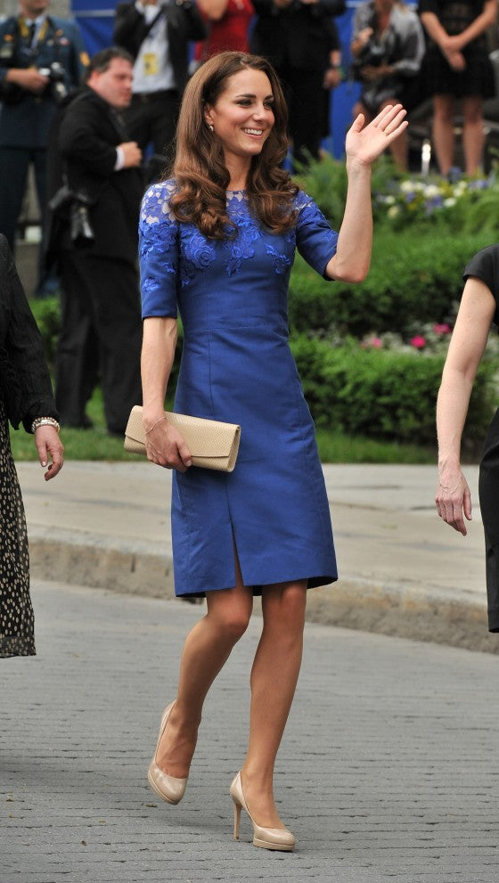 Blue Princess Kate Middleton Half Sleeves Dress Lace Prom Cocktail Cel Hoprom Blue Princess Kate Middleton Half Sleeves Dress Lace Prom Cocktail Cel Hoprom