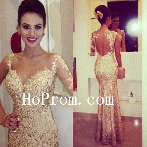 Sparkle Sequin Prom Dresses, Gold Prom Dress,Evening Dress