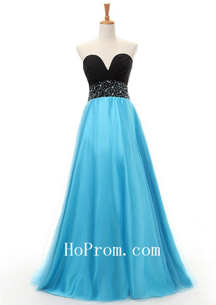 Black Blue Prom Dresses,A-Line Prom Dress,Evening Dresses