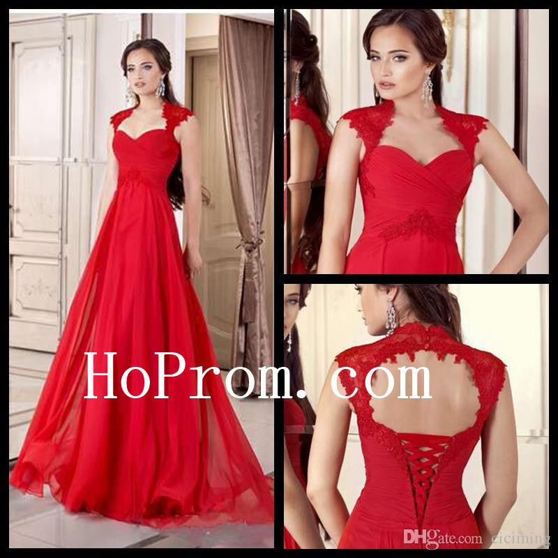 A-Line Red Prom Dresses,Long Prom Dress,Evening Dress