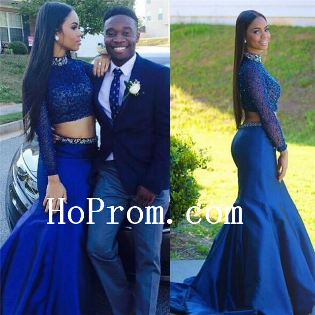 Two Piece Prom Dresses,Blue Prom Dress,Long Evening Dress Hoprom Two Piece Prom Dresses,Blue Prom Dress,Long Evening Dress Hoprom