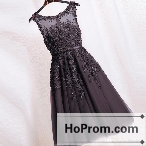 A-Line Applique Knee Length Prom Dresses Homecoming Dresses