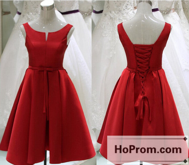 Red Satin Knee Length Prom Dresses Homecoming Dresses Hoprom Red Satin Knee Length Prom Dresses Homecoming Dresses Hoprom