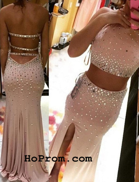 Two Piece Backless Prom Dresses Two Piece Prom Dress Evening Dresses