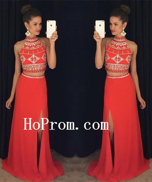 Red Prom Dresses,Halter Prom Dress,Evening Dress