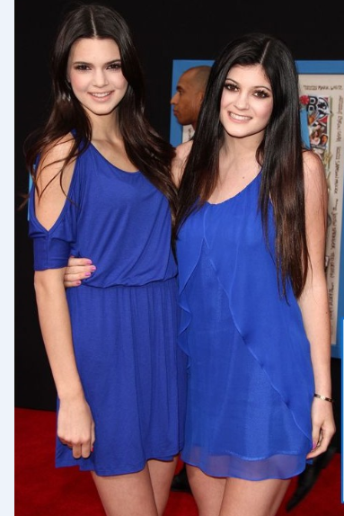 Blue Kendall Jenner Mini Round Neck Dress Party Prom Celebrity Dress Premiere