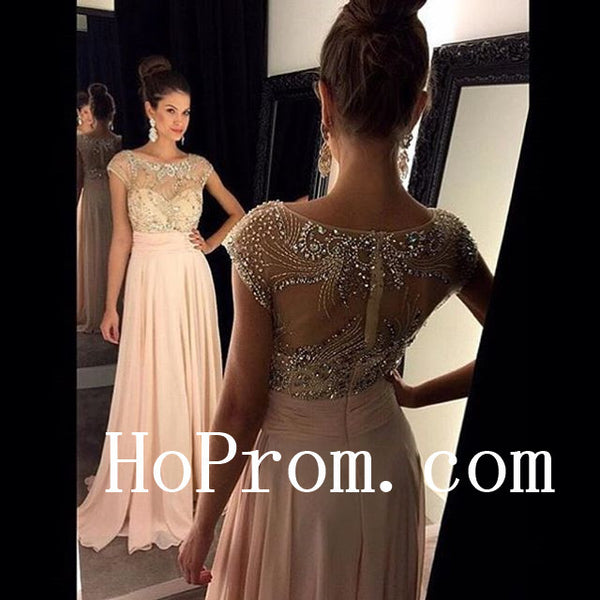A-Line Pink Prom Dresses,Cap Sleeve Prom Dress,Evening Dress