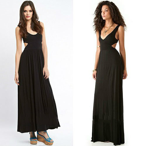 Black Red White Khloe Kardashian Chiffon Cut Out Dress V Neck Prom Celebrity Formal Dress 13th Annual Super Saturday Event