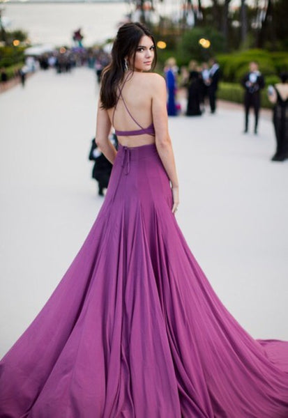 Purple Kendall Jenner Sexy Dress Spaghetti Straps Prom Red Carpet Celebrity Dress AmfAR Cannes