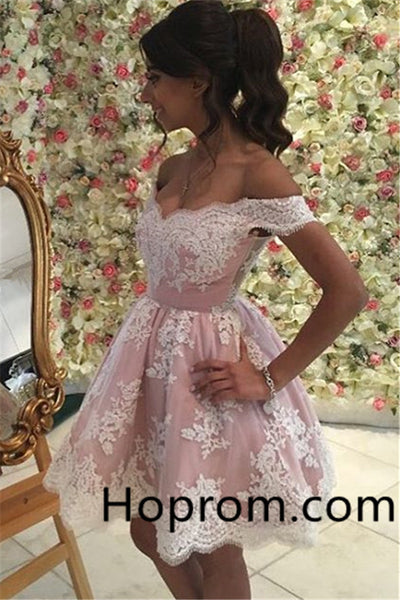 2020 Appliques Off-the-Shoulder A-Line Homecoming Dress