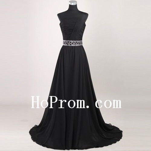 Black Chiffon Prom Dresses,A-Line Prom Dress,Evening Dress