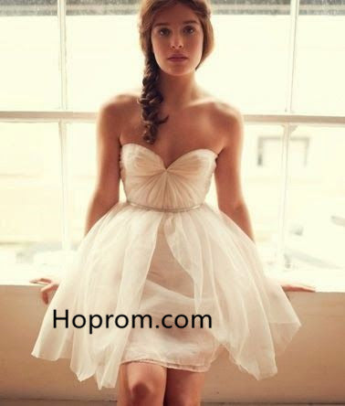 White Sweetheart Homecoming Dress, Tulle Prom Homecoming Dress
