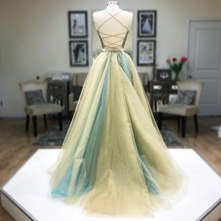 Modest Long Two Piece Prom Dresses Beaded Spaghetti Straps Evening Dre Hoprom Modest Long Two Piece Prom Dresses Beaded Spaghetti Straps Evening Dre Hoprom