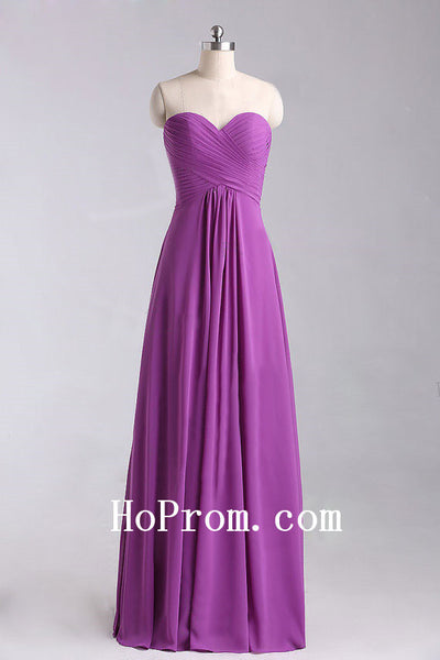 A-Line Chiffon Prom Dress,Long Purple Prom Dresses,Evening Dress