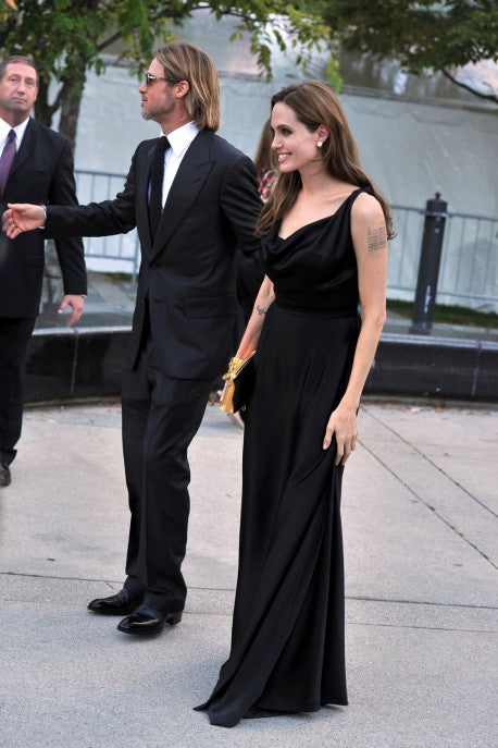 Black Angelina Jolie Satin Prom Red Carpet Dress Toronto Film Festival Hoprom Black Angelina Jolie Satin Prom Red Carpet Dress Toronto Film Festival Hoprom
