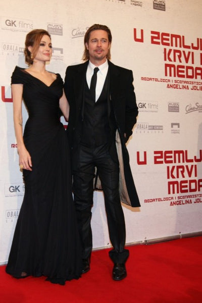 Black Angelina Jolie Off the shoulder Prom Celebrity Dress Blood and Honey Premiere Red Carpet