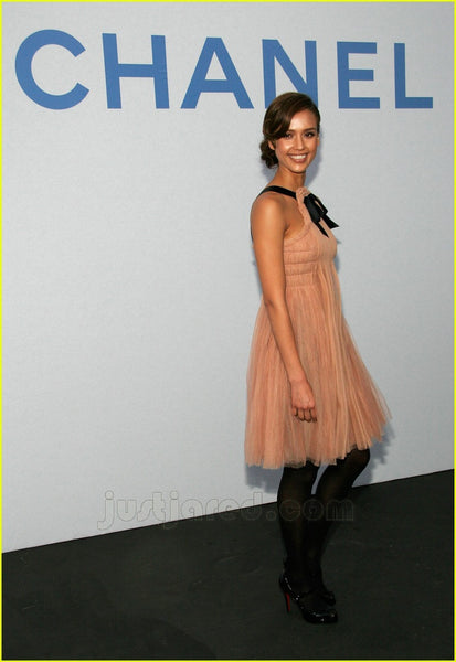 Pink Peachy Jessica Alba Halter Short Prom Red Carpet Formal Dress Santa Monica Airport Graduation Homecoming Dress