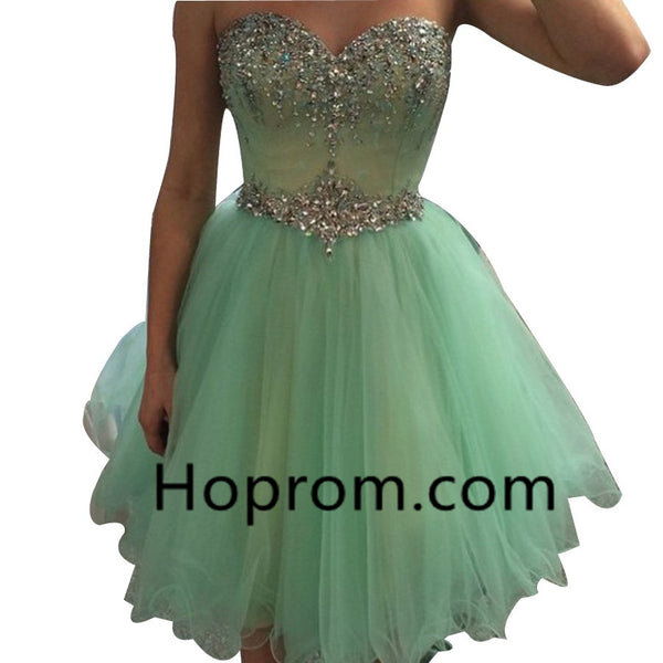 Beaded Short Homecoming Dresses With Rhinestones Strass A-line Corset Puffy Tulle Party Dress