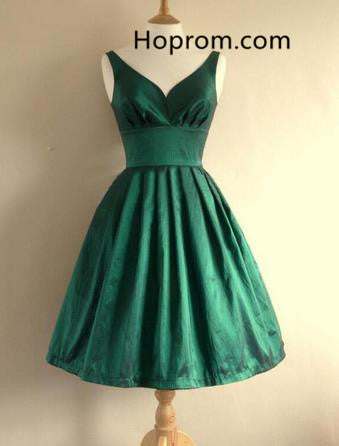Cute V Neck Green Short Homecoming Dress