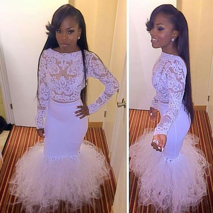 White Lace Prom Dresses,Long Sleeve Prom Dress,Evening Dress – Hoprom White Lace Prom Dresses,Long Sleeve Prom Dress,Evening Dress – Hoprom