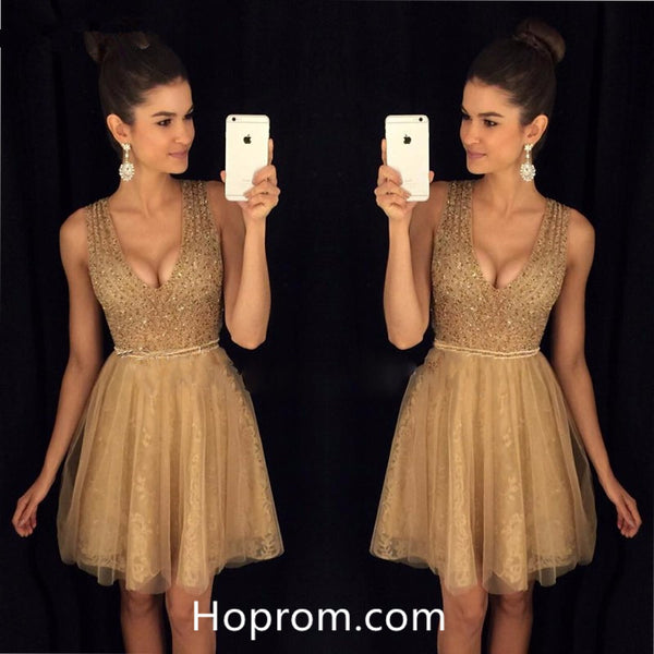 A-Line Bling Beaded Homecoming Dresses Short Lace Girls Graduation Dresses