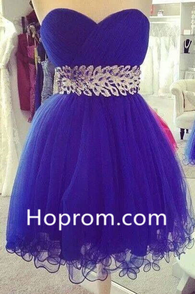Copy of Royal Blue Sweetheart Homecoming Dress, Beadings Choiffon Homecoming Dress