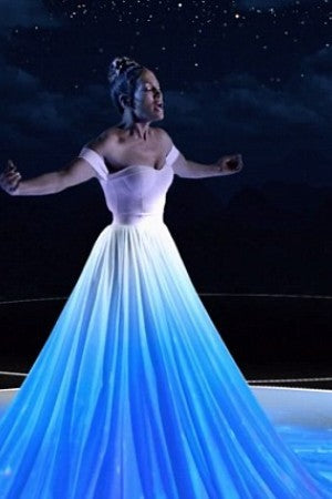 White Jennifer Lopez (JLo) Off the Shoulder Dress Long Prom Celebrity Evening Dress  'Feel the Light' Performance 'American Idol'